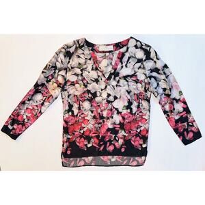 amanda uprichard floral silk blouse Sz‎ Small